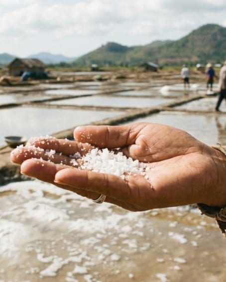 Kampot salt harvest