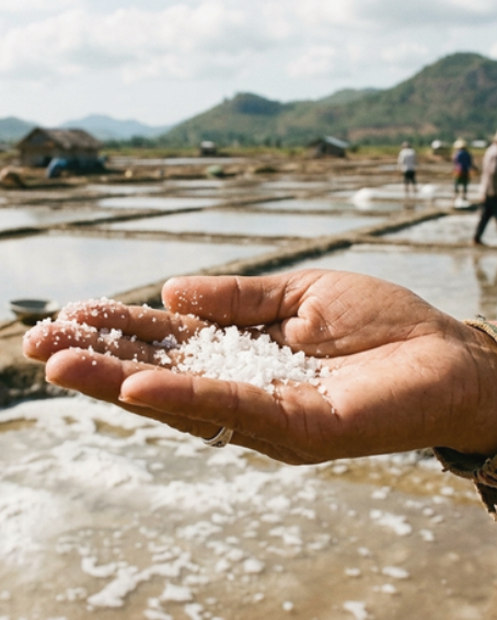 Kampot salt harvest